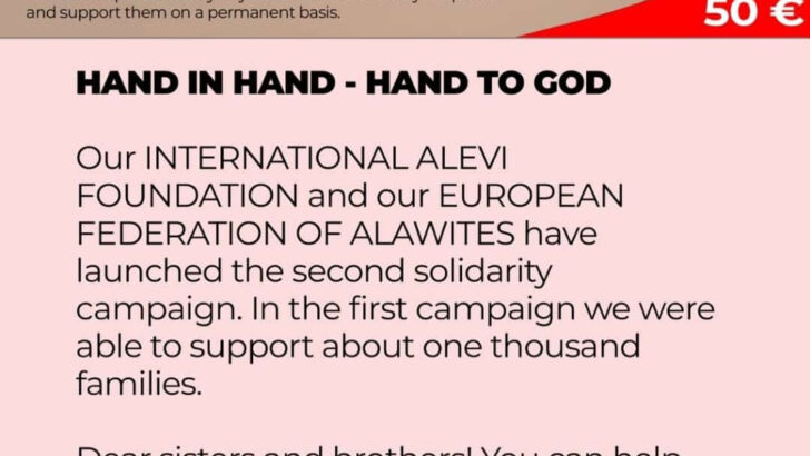 2nd Aid Campaign from the INTERNATIONAL ALEVI FOUNDATION